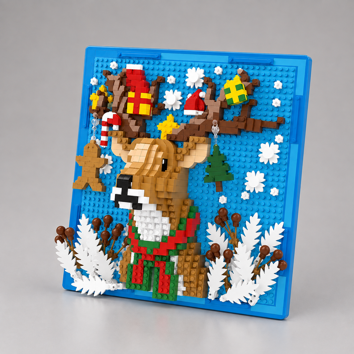 Kerst rendier op bouwplaat | Bouwsteentjes