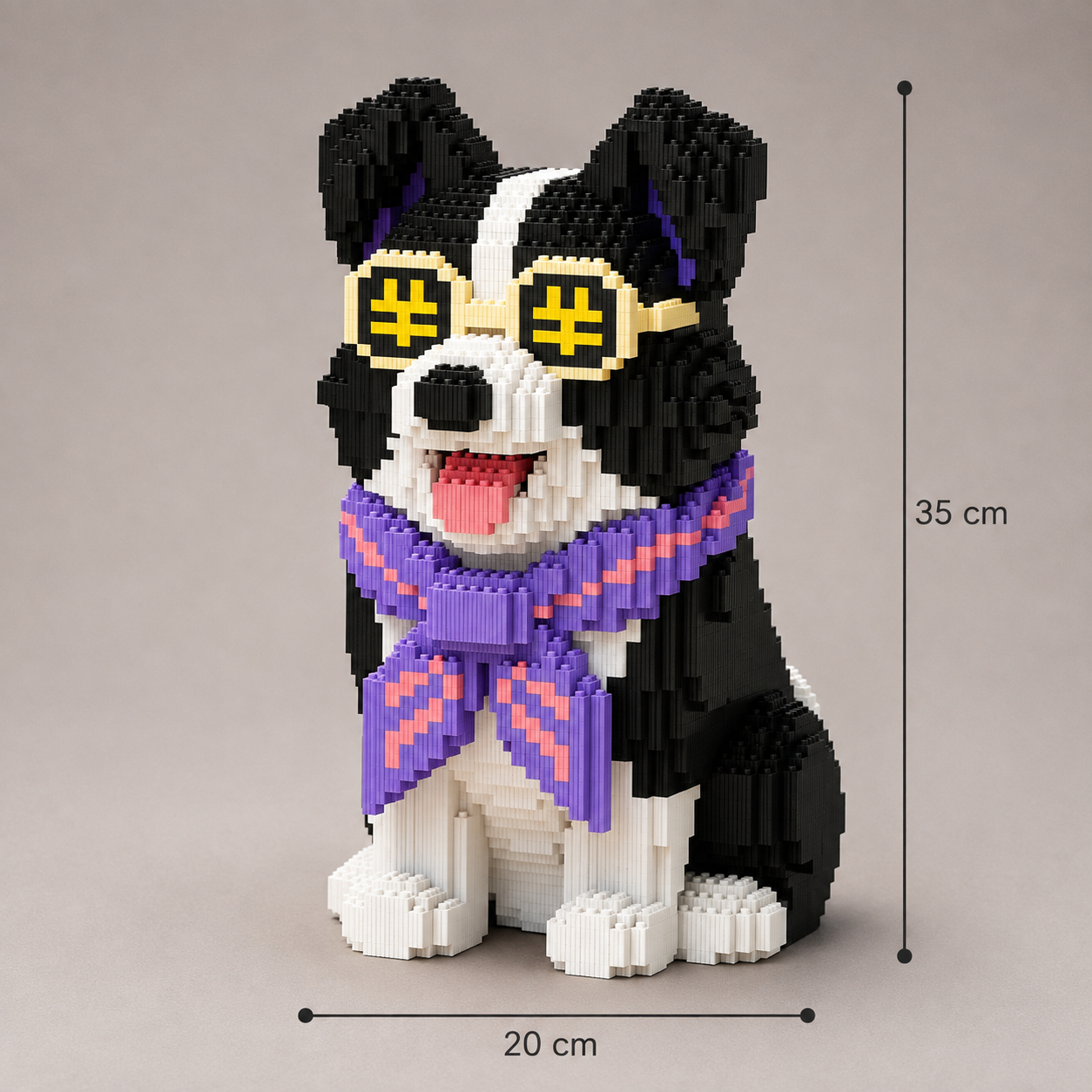 Border Collie met sjaal | Bouwsteentjes