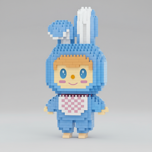 Blauwe labubu | Bouwsteentjes