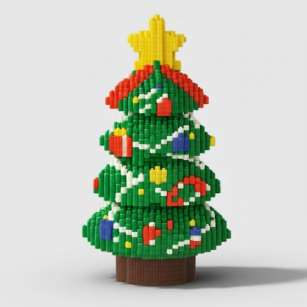 Kerstboom met versiering | Bouwsteentjes