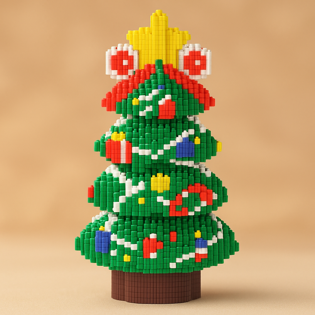 Kerstboom met versiering | Bouwsteentjes