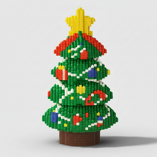 Kerstboom met versiering | Bouwsteentjes