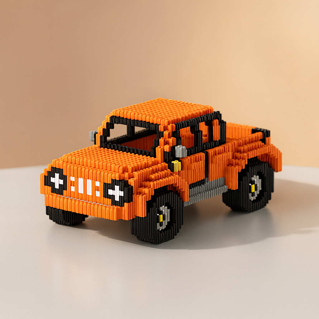 Oranje Truck | Bouwsteentjes