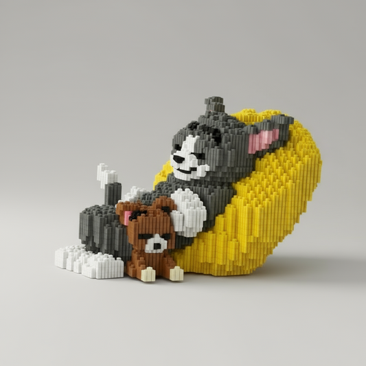 Slapende Kat & Muis | Bouwsteentjes