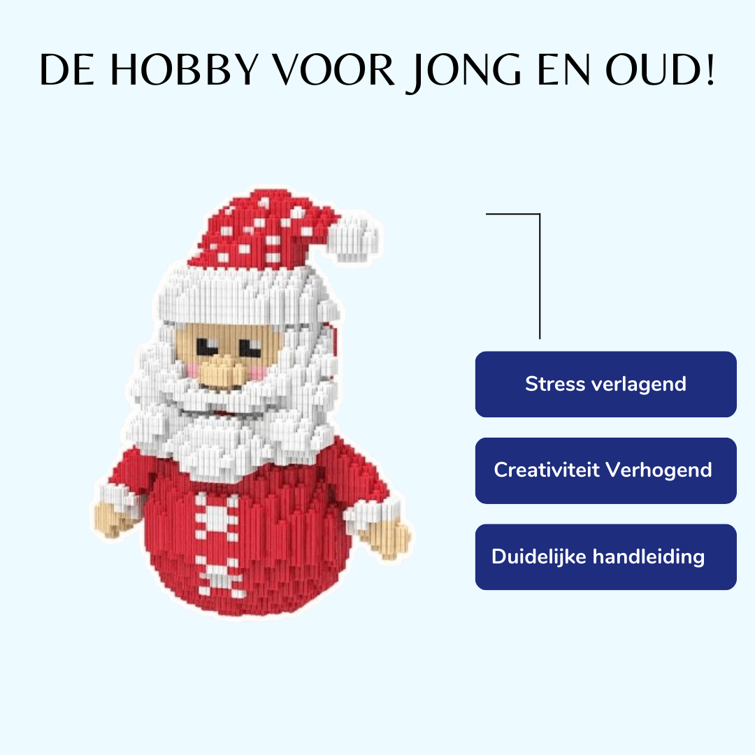 Grappige kerstman | Bouwsteentjes