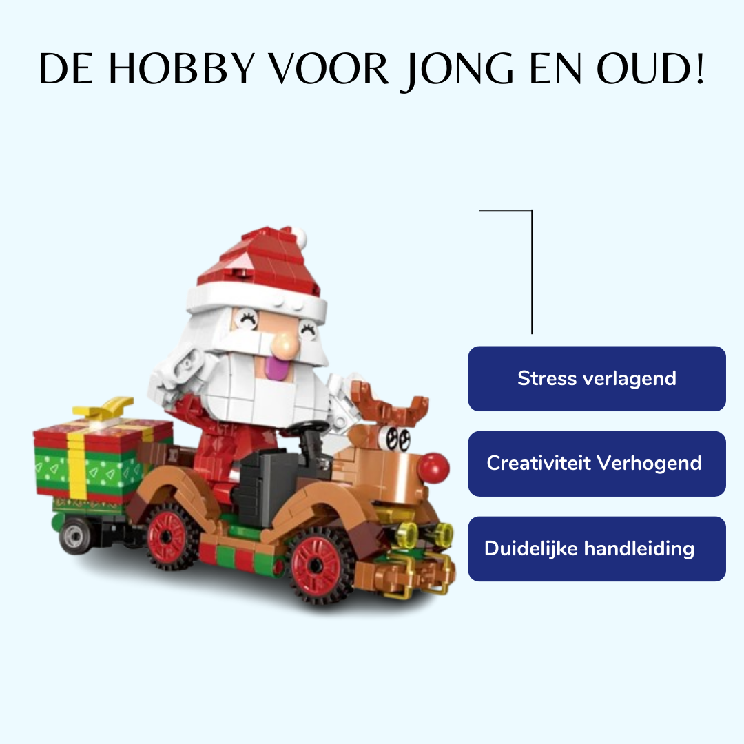 Kerstman op auto | Bouwsteentjes