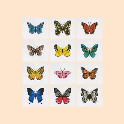 12 Mini Diamond Paintings | Vlinders | Diamond Painting