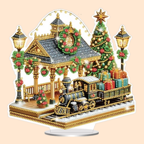 5D Kerst station | Diamond painting