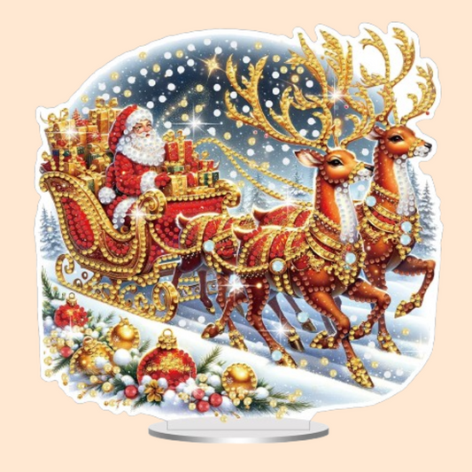 5D Kerstman in slee | Diamond painting