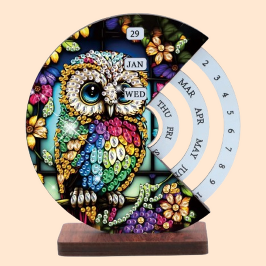 Gekleurde uil | Kalender | Diamond painting
