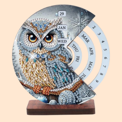 Grijze uil | Kalender | Diamond painting