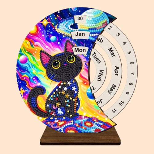 Zwarte kat | Kalender | Diamond painting