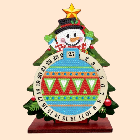 Sneeuwpop in kerstboom | kalender | Diamond painting