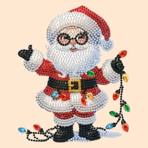 Bewegende kerstman met bril | Diamond painting