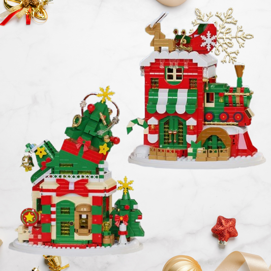Kerst huizen | Bouwsteentjes