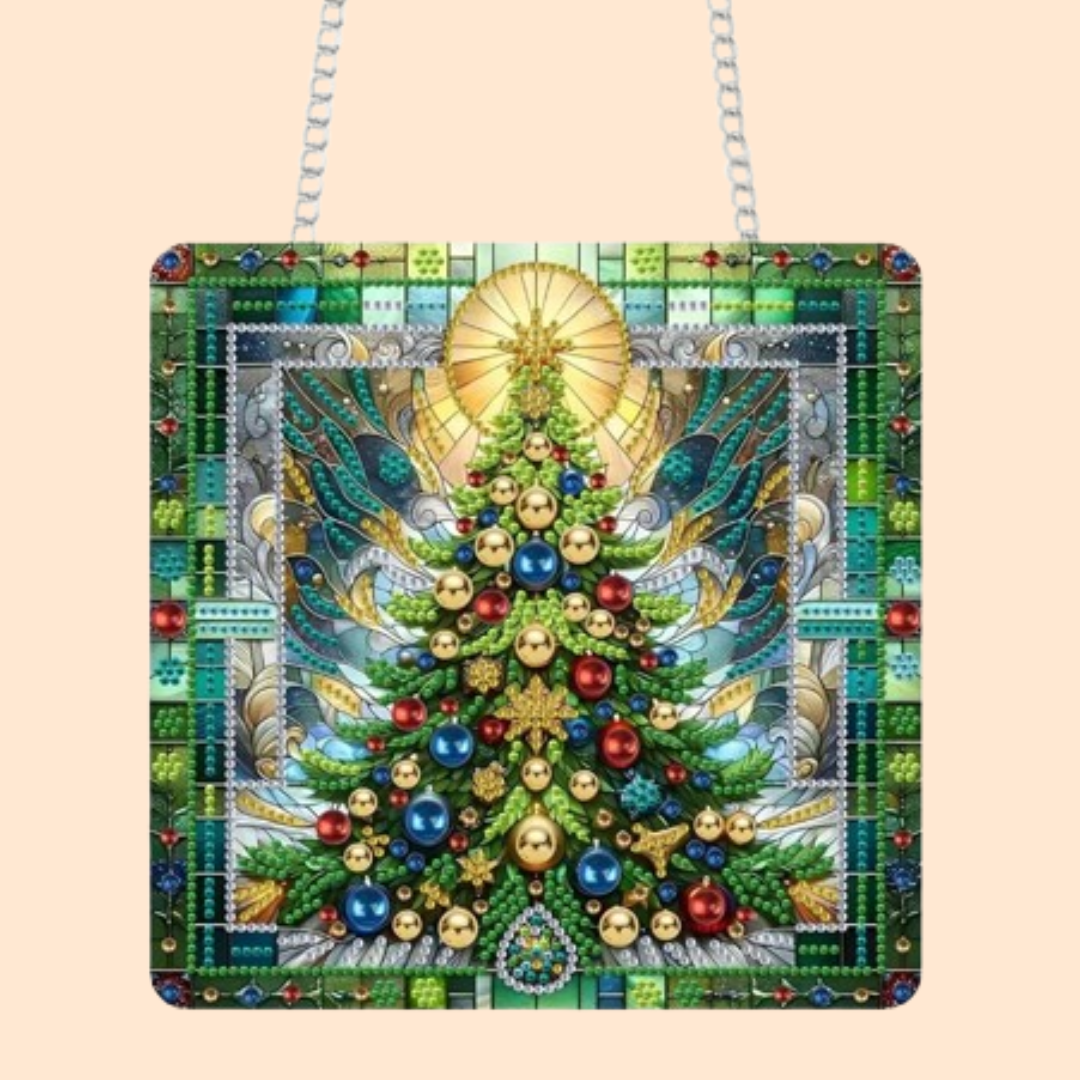 Kerstboom | Deurhanger | Diamond painting
