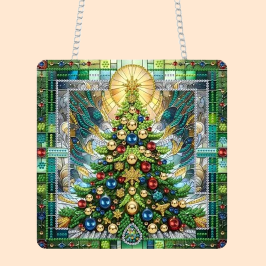 Kerstboom | Deurhanger | Diamond painting