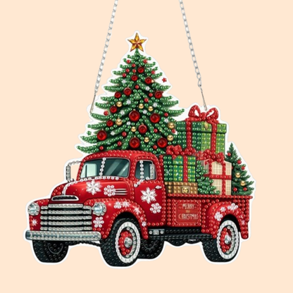 Decoratie hanger | Kerst Truck | Diamond painting