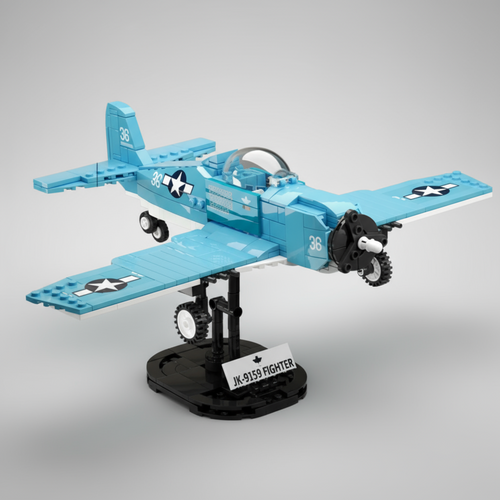 Blauwe straaljager | Bouwsteentjes