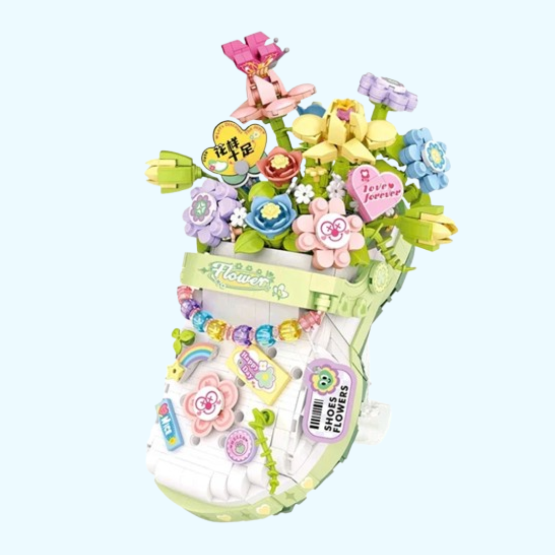 Crocs met bloemen | Bouwsteentjes