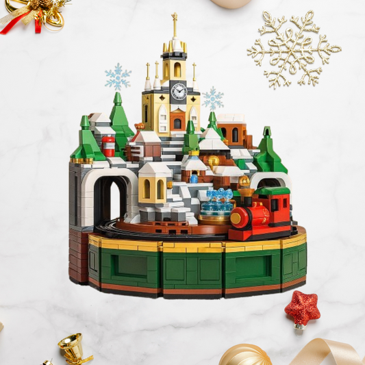 Kerstdorp muziekbox | Bouwsteentjes