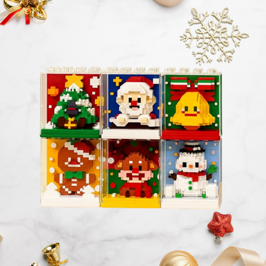 Kerstfiguren in blok | Bouwsteentjes