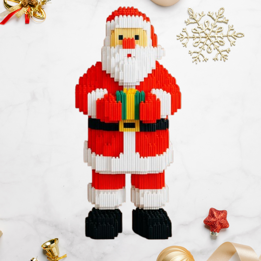 Kerstman met Cadeau | Bouwsteentjes