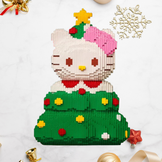 Kat in kerstboom | Bouwsteentjes