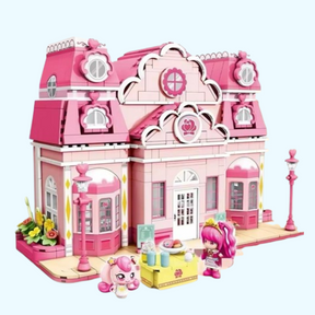 Roze poppenhuis | Bouwsteentjes