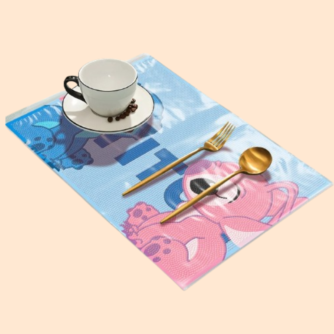 Blauw wezen placemat  | Diamond painting