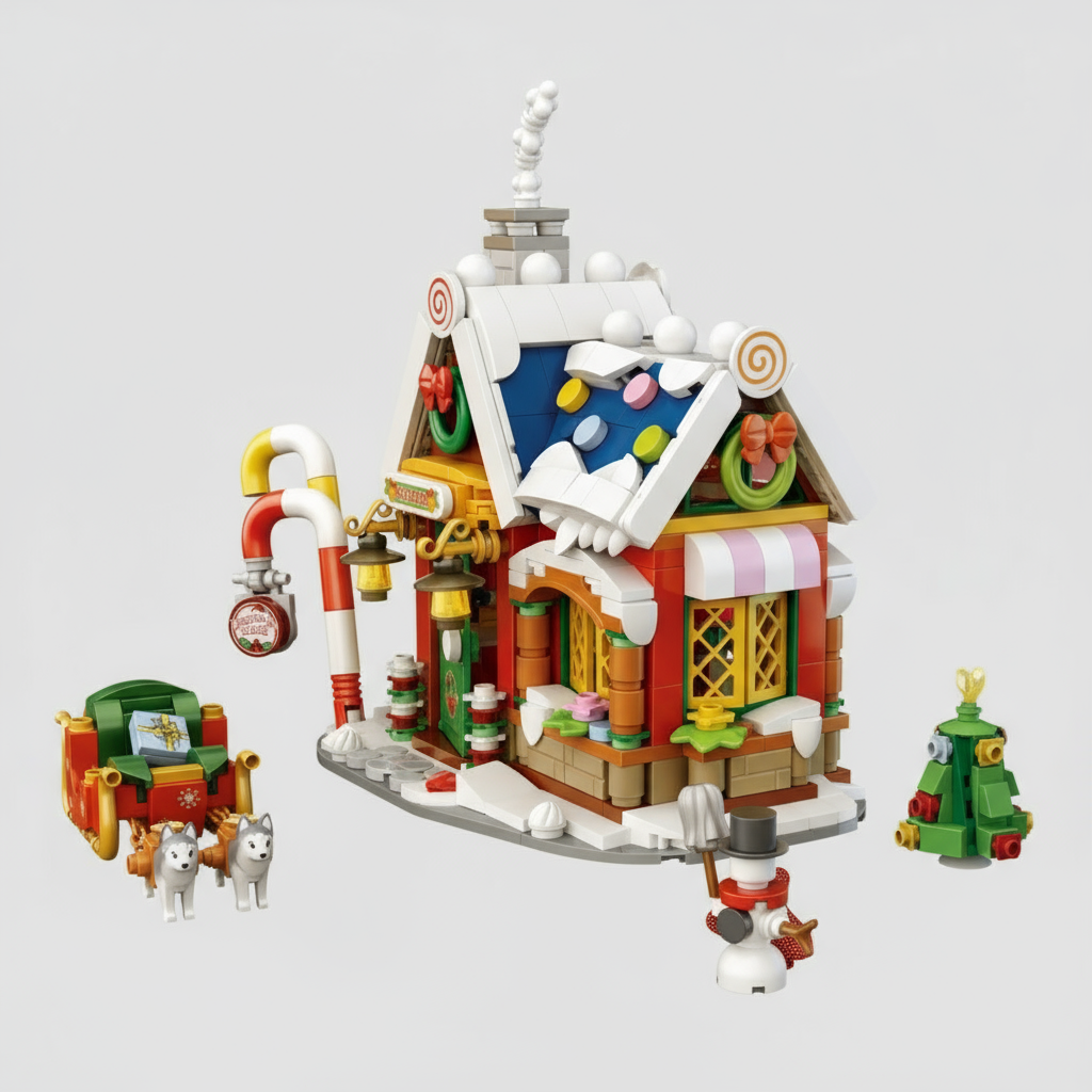 Mini kersthuis | Bouwsteentjes