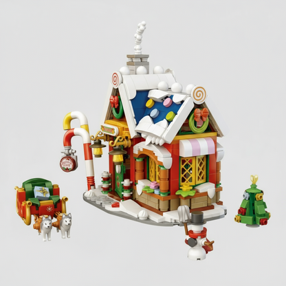 Mini kersthuis | Bouwsteentjes