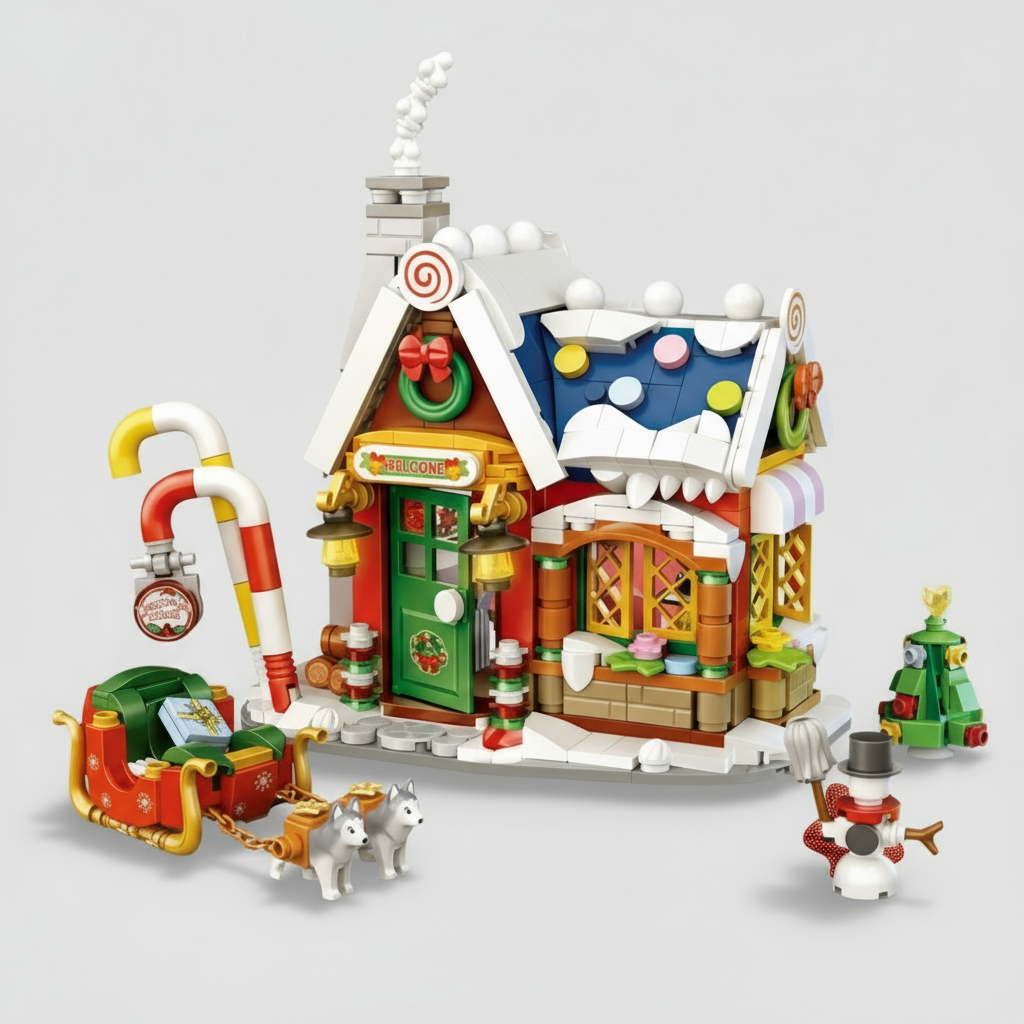 Mini kersthuis | Bouwsteentjes