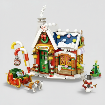 Mini kersthuis | Bouwsteentjes