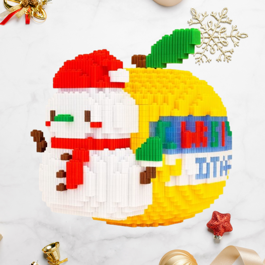 3D gele kerstappel | Bouwsteentjes