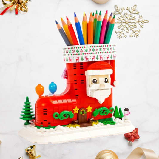 Kerst schoen pennenhouder | Bouwsteentjes