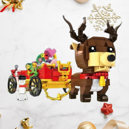 Rendier met kar | Bouwsteentjes