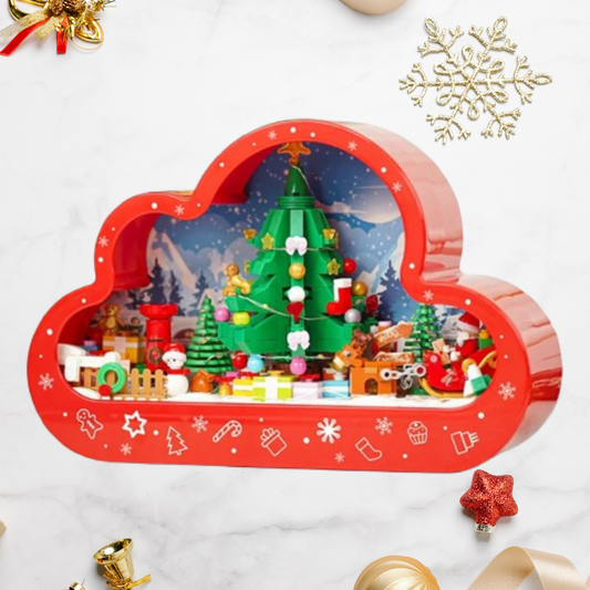 Kerst dorp in wolk | Bouwsteentjes