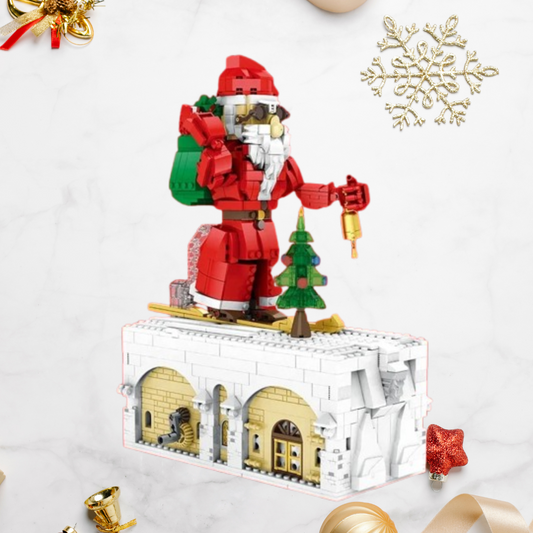 Kerstman op ski´s | Bouwsteentjes