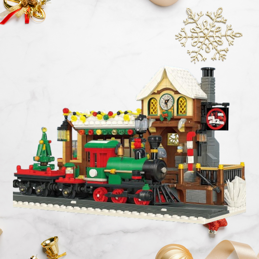 Kerst Trein station | Bouwsteentjes