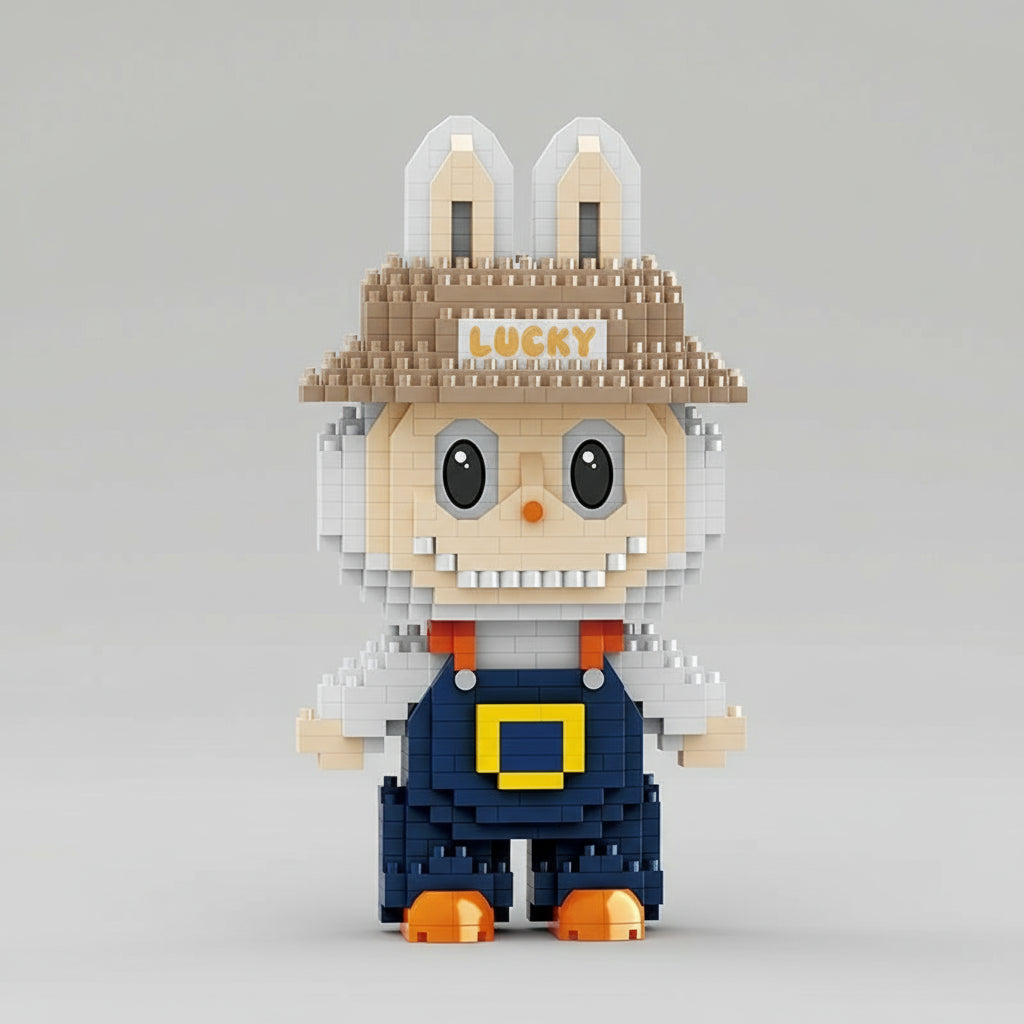 Labubu in tuinbroek | Bouwsteentjes