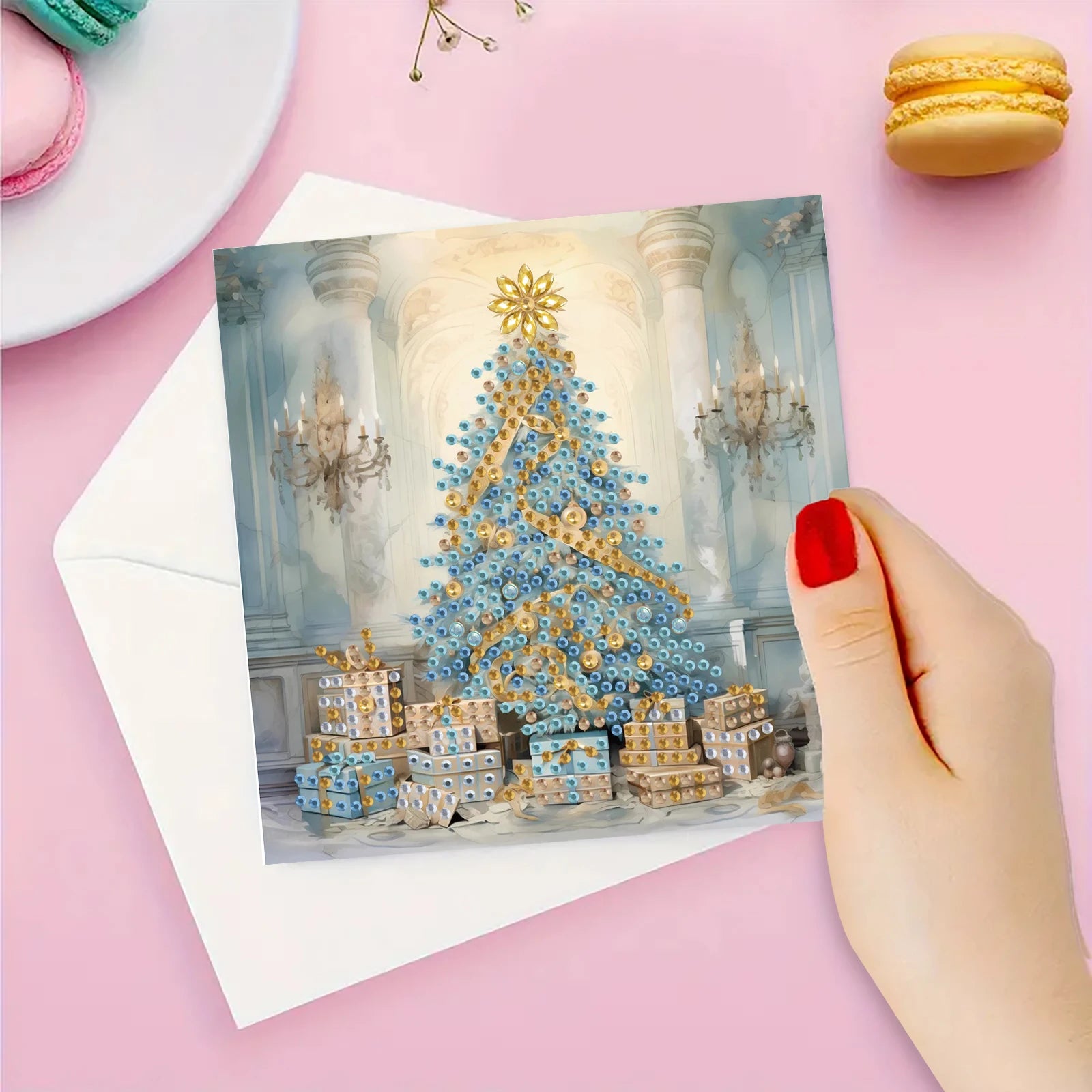 Prachtige kerstkaarten  | 6 stuks | Diamond Painting