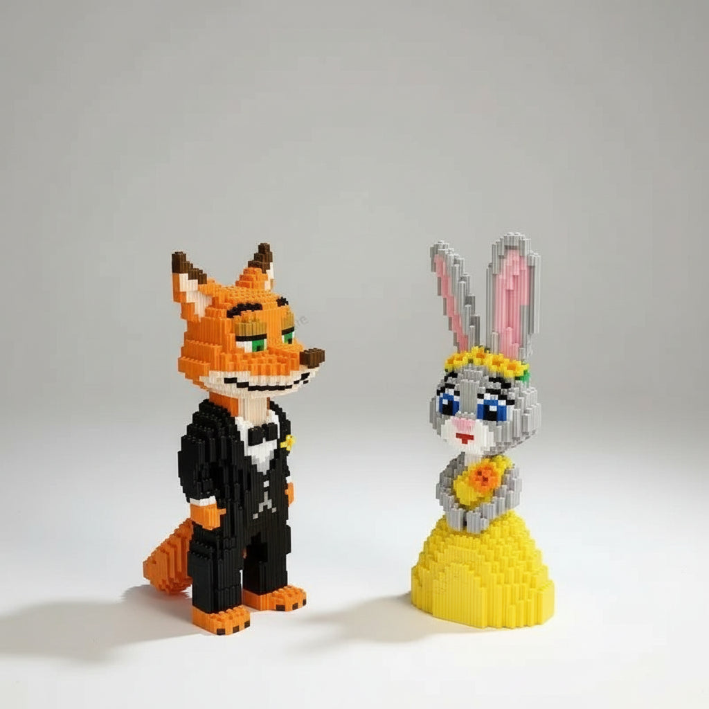 Konijn in gele jurk | Bouwsteentjes