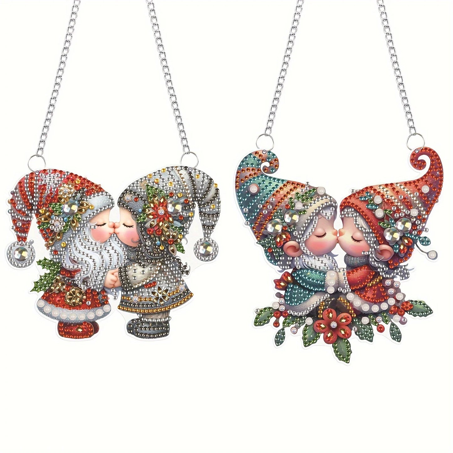 Decoractie hanger | kerst dwergen | Diamond painting