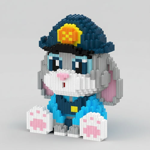 Baby konijn met hoed | Bouwsteentjes