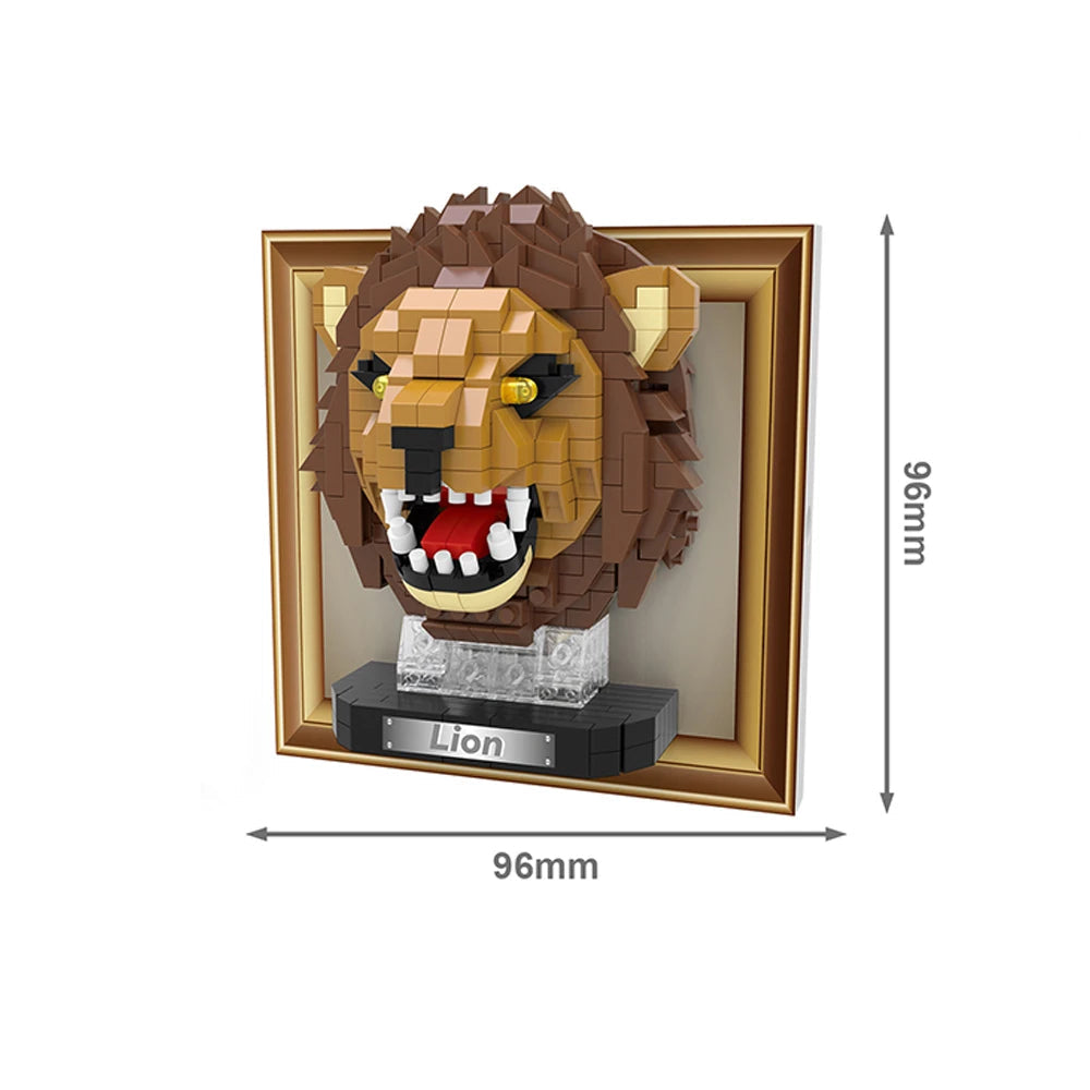 Mini 3D schilderij leeuw | Bouwsteentjes