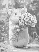 Hamster met bloemen | Dot painting