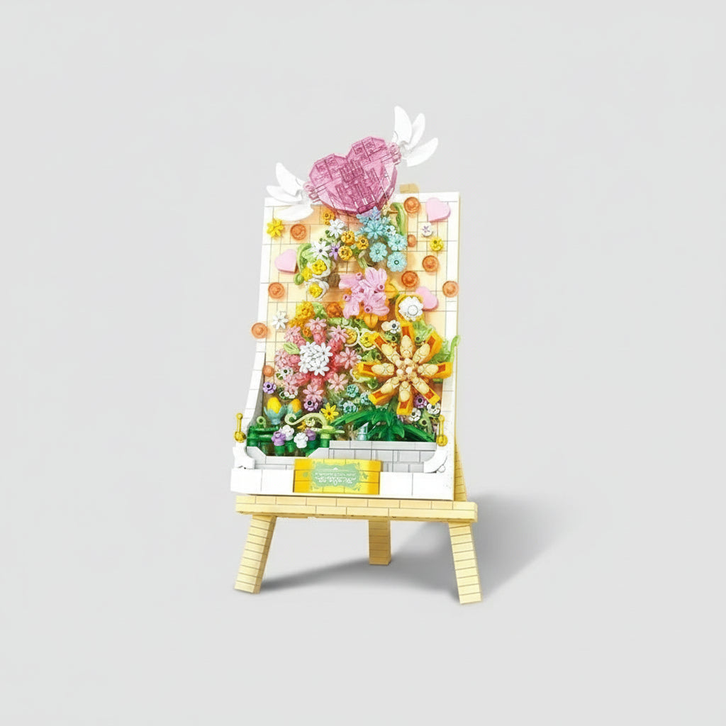 3D bloemen schilderij | Bouwsteentjes