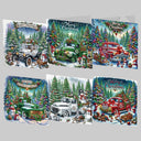Kerstkaarten Set met Vintage Auto’s | 6 stuks | Diamond Painting