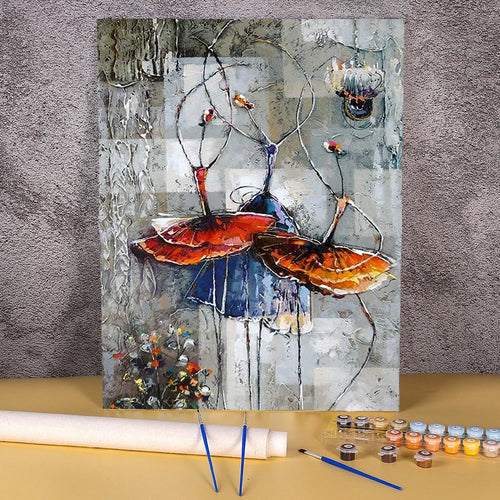 Ballerina in Beweging - Schilderen op Nummer